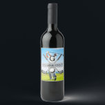 Anpassningsbar din image Golf Monogram-design Vinflaska Etikett<br><div class="desc">Minimalistisk Anpassningsbar din bild Golf Monogram Design av Edward Eksi. Enkel modifiering av INITIALER och TEXTS efter dina behov. Ersätt bilden med en egen bild.</div>