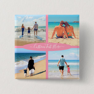 Anpassningsbar din knapp för fotokollage-text