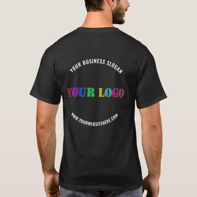 Anpassningsbar din Logotyp Namn webbplats T-Shirt  (Baksida)