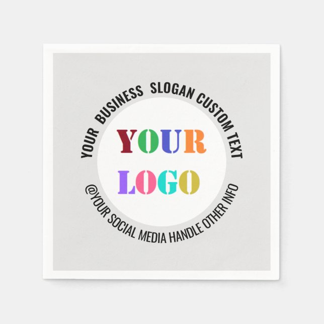 Anpassningsbar din Logotyp textbefordringsblöjor f Pappersservett (Framsidan)