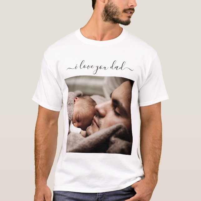 Anpassningsbar din Pappa-fotot T-Shirt Fars dag-gå (Framsida)