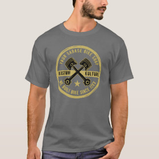 Anpassningsbar din text Garage Bike-butiksmärken T T Shirt