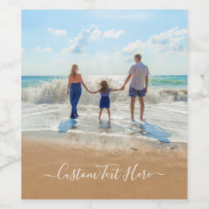 Anpassningsbar dina foto- och textetiketter Vin Fl Vinflaska Etikett