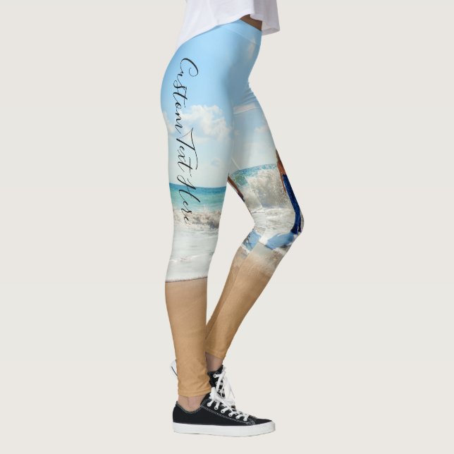 Anpassningsbar dina fotomaggar med text leggings (Höger)