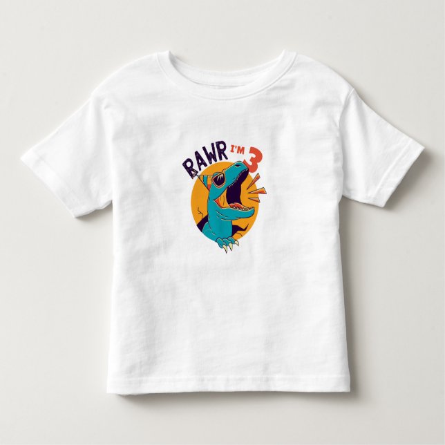 Anpassningsbar Dinosaur Roar Jag är Birthday T-Shi T Shirt (Framsida)
