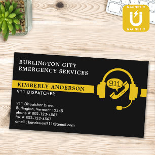 Anpassningsbar Dispatcher Modern 911-Akut - Logoty Magnetiska Visitkort