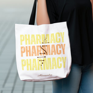 Anpassningsbar Distress Typography Pharmacy Tygkasse