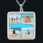 Anpassningsbar ditt fotokollage Necklace med Namn Silverpläterat Halsband<br><div class="desc">Necklace med Anpassningsbar Photo Collage Family Kärlek Personlig Text - Mor / Far / Underordnad / Föräldrare / Koppla - Modern 4 foton Unik din egen design - Speciell familj / Vänner eller Personligt necklaces Gift - Lägg till foton och text - Namn / Favoritbakgrund - Inslag och Text Färg...</div>