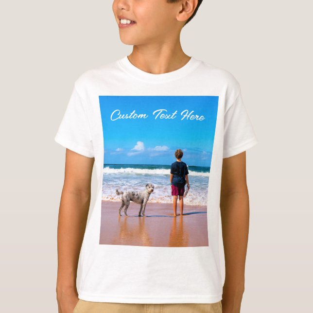 Anpassningsbar ditt fotopatecken T-Shirt-gift med  T Shirt (Framsida)