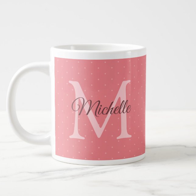 Anpassningsbar ditt namn första monogram Charisma  Jumbo Mugg (Vänster)
