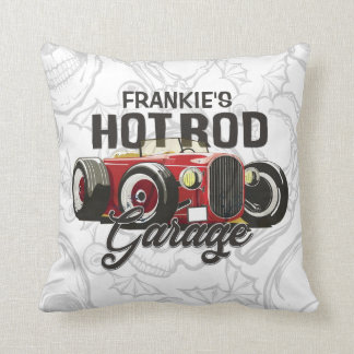 Anpassningsbar DITT NAMN Hot rod-Personlig Kudde