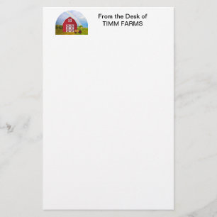 Anpassningsbar ditt namn Red Barn Blå himmel Brevpapper