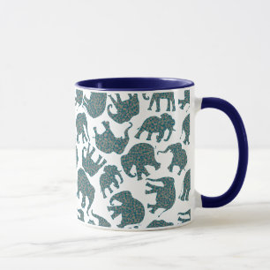 Anpassningsbar Ditzy Paisley Elephants på Mugg i v