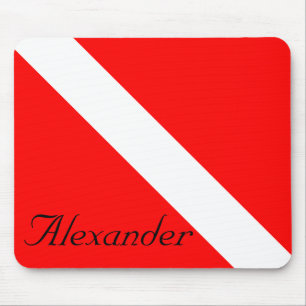 Anpassningsbar Diver ner SCUBA Flagga Red and Whit Musmatta
