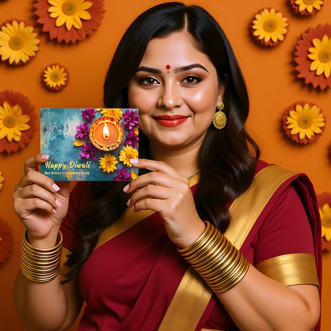 Anpassningsbar, Diwali Delight Julkort (Custom text, Diwali Delight Holiday Card)