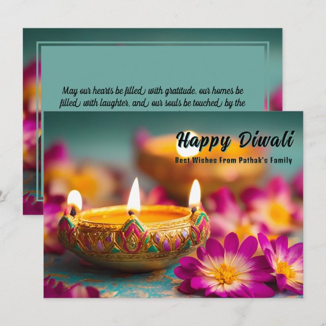 Anpassningsbar, Diwali Luminous Traditions Julkort (Fram/baksida)