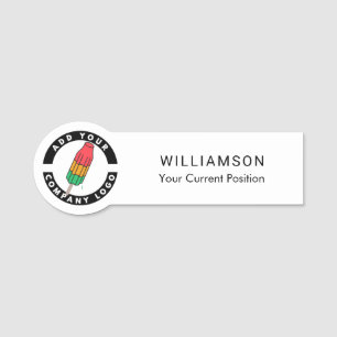 Anpassningsbar DIY Business Logotyp Company Employ Namnbricka