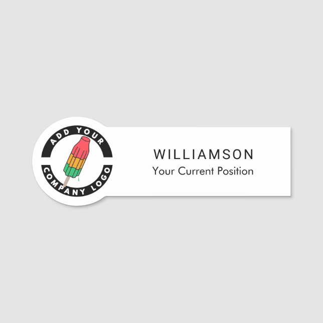 Anpassningsbar DIY Business Logotyp Company Employ Namnbricka (Framsida)