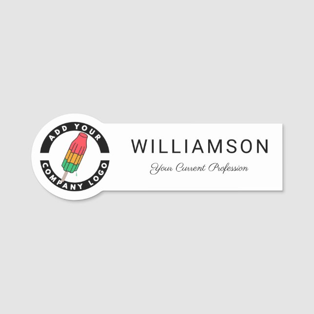 Anpassningsbar DIY Business Logotyp Company Person Namnbricka (Framsida)