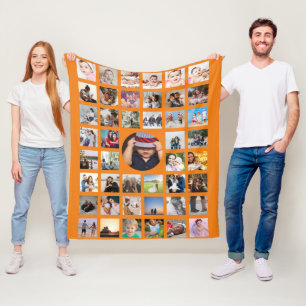 Anpassningsbar DIY för Personlig för fotokollage Fleecefilt