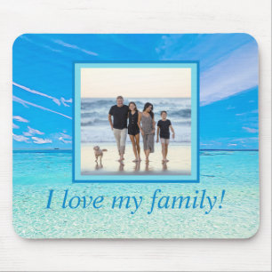 Anpassningsbar DIY Photo Personlig Beach Kärlek Mi Musmatta