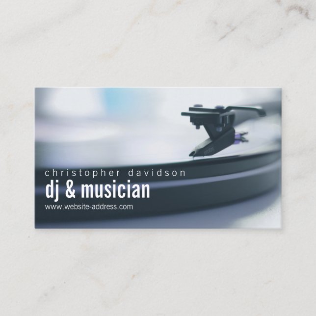 Anpassningsbar DJ Turntable Affärskort Visitkort (Framsida)