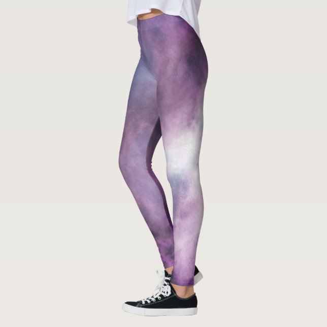 Anpassningsbar Djup Lila Magic Galaxy Leggings (Vänster)