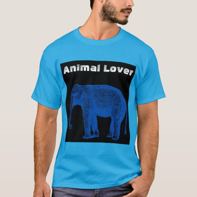 Anpassningsbar Djurövertext Teal Basic Mörk T-Shir T Shirt (Framsida)