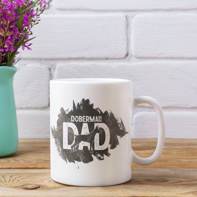 Anpassningsbar Doberman Pappa Fars dag Hund älskar Kaffemugg (Skapare uppladdad)