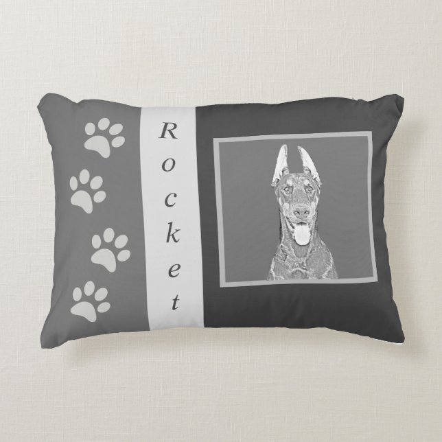 Anpassningsbar Doberman Pinscher accent Pillow Prydnadskudde (Framsidan)