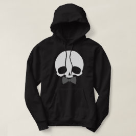 Anpassningsbar dödskalle med flugbindel hoodie