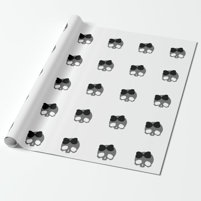 Anpassningsbar dödskalle med rosett presentpapper (Utrullad)
