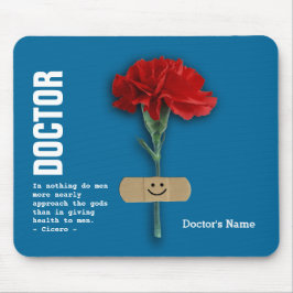 Anpassningsbar Doktor Namn Red Carnation Gift Musmatta