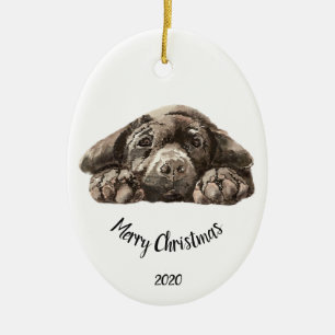 Anpassningsbar Dold jul Labrador Retriever Julgransprydnad Keramik