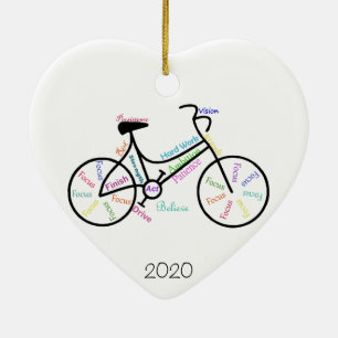 Anpassningsbar Dold Motivational Ord for Biking Cy Julgransprydnad Keramik