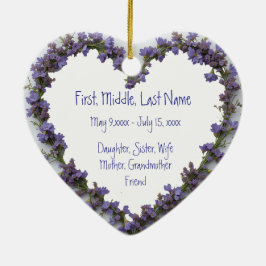 Anpassningsbar Dold Namn-fotovattenfärgsblomma i f Julgransprydnad Keramik