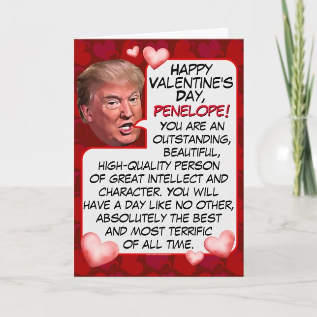 Anpassningsbar Donald Trump Funny Valentines day Helgkort (Framsida)
