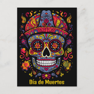 Anpassningsbar 💀 doodle stil Día de Muertos Vykort
