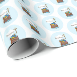 Anpassningsbar, dop för babypojke Noas ark Presentpapper