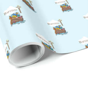 Anpassningsbar, dop Noaks ark för babypojkar Presentpapper