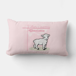 Anpassningsbar, Dop, Rosa, Flicka, Lamm Lumbarkudde