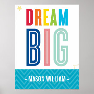 ANPASSNINGSBAR DREAM BIG LITTLE ONE typography fol Poster