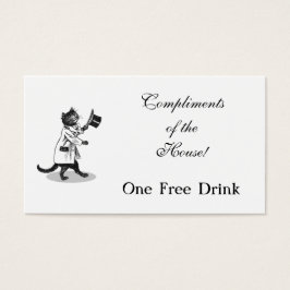 Anpassningsbar Drink Biljett Vintage Top hat Cat