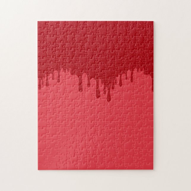 Anpassningsbar Drip Effect Puzzle - Tomato Red The Pussel (Vertikal)