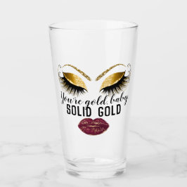 Anpassningsbar du är Guld Girly Power Makeup Kiss Glaskopp