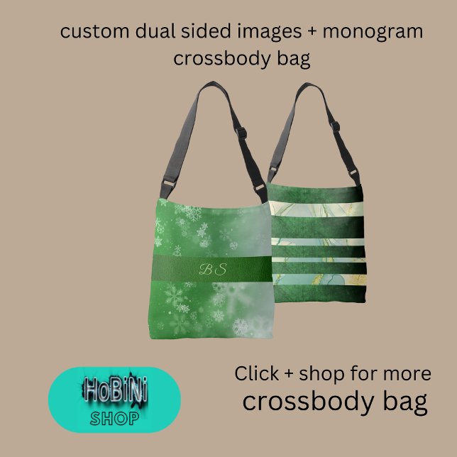 anpassningsbar dubbelsidigt bilder + monogram axelväska (custom dual sided images + monogram crossbody bag)