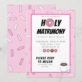 Anpassningsbar Dubbla Rosa  Donut Brunch-inbjudan Inbjudningar