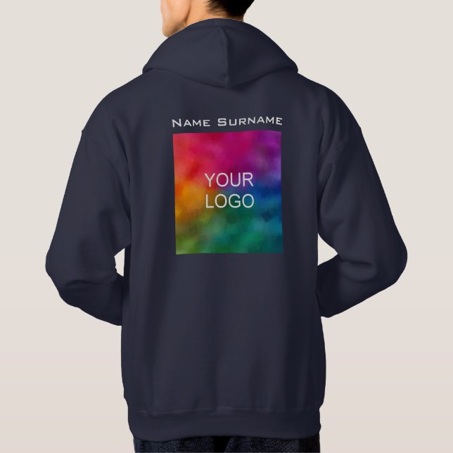 Anpassningsbar Dubbla Side Business Logotyp Manar  Hoodie (Baksida)
