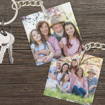 Anpassningsbar Dubbla Side Family Two Photo<br><div class="desc">Skapa en speciell keepy med den här anpassningsbarnas dubbla-sidiga fotonyckelkedja, perfekten för mormor eller morfar! Med plats för två olika foton kan du lägga till din egen favoritfilm bilder på barnbarn - en på vardera sidan om du vill ha en verkligt personlig beröring. Medan det är gjort med mor- och...</div>