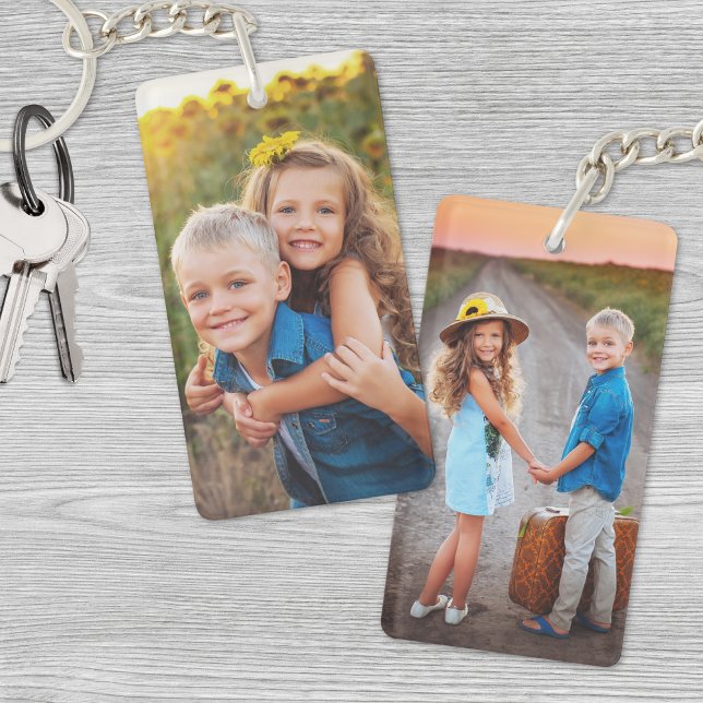 Anpassningsbar Dubbla Side Kids Two Photo (Custom Double Sided Kids Two Photo Keychain)